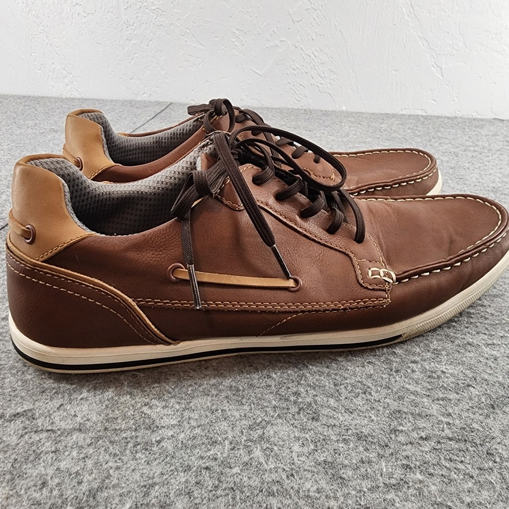 Aldo Brown Faux Leather Boat Shoe Sneakers Mens Size 12 Casual Preppy Loafers